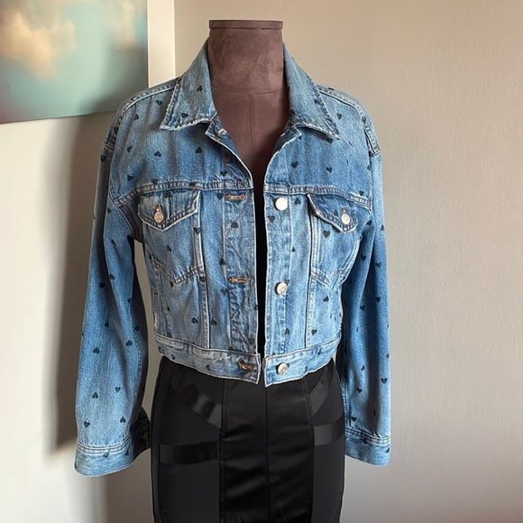 HEART-print Madewell Boxy Cropped Jacket - Picture 2 of 12